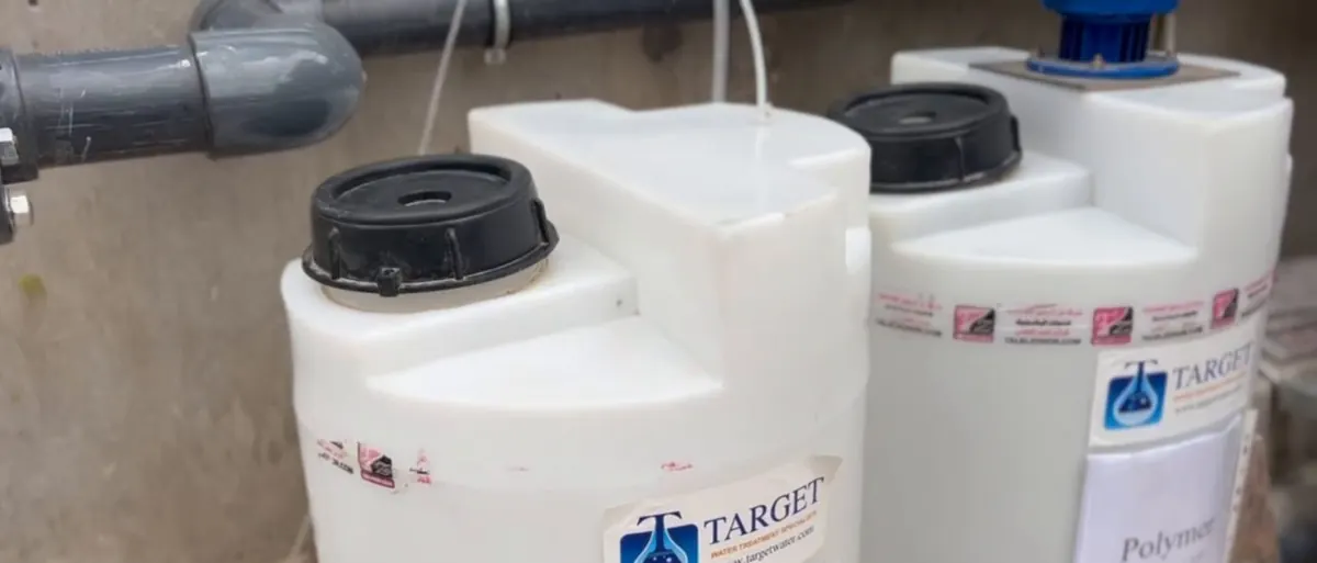 Coagulant and polymer dosing tanks supplied by Target